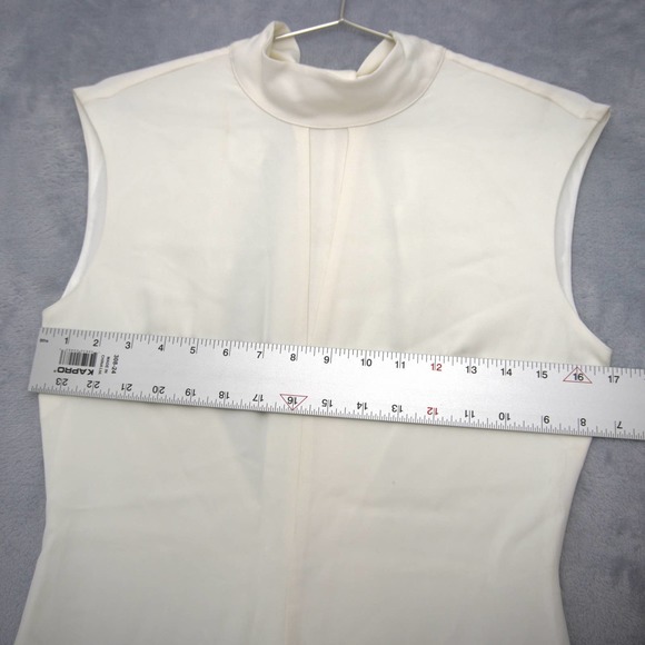 REISS Livvy Open Back Midi Dress Size 6 White Sleeveless Mock Neck 0152 - Picture 9 of 16